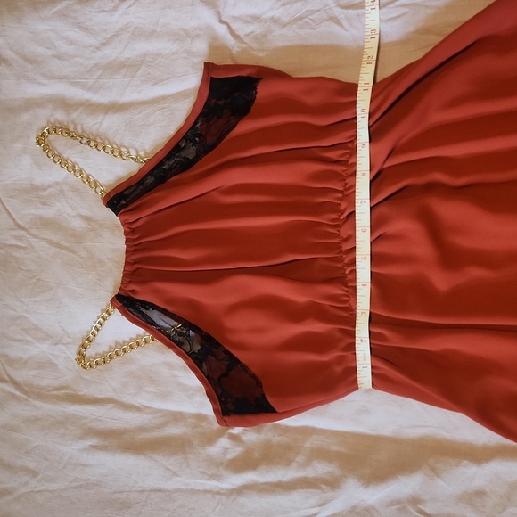 💥2/$40💥 Eunishop High Low Dress w/ Gold Chain Straps - Picture 9 of 14